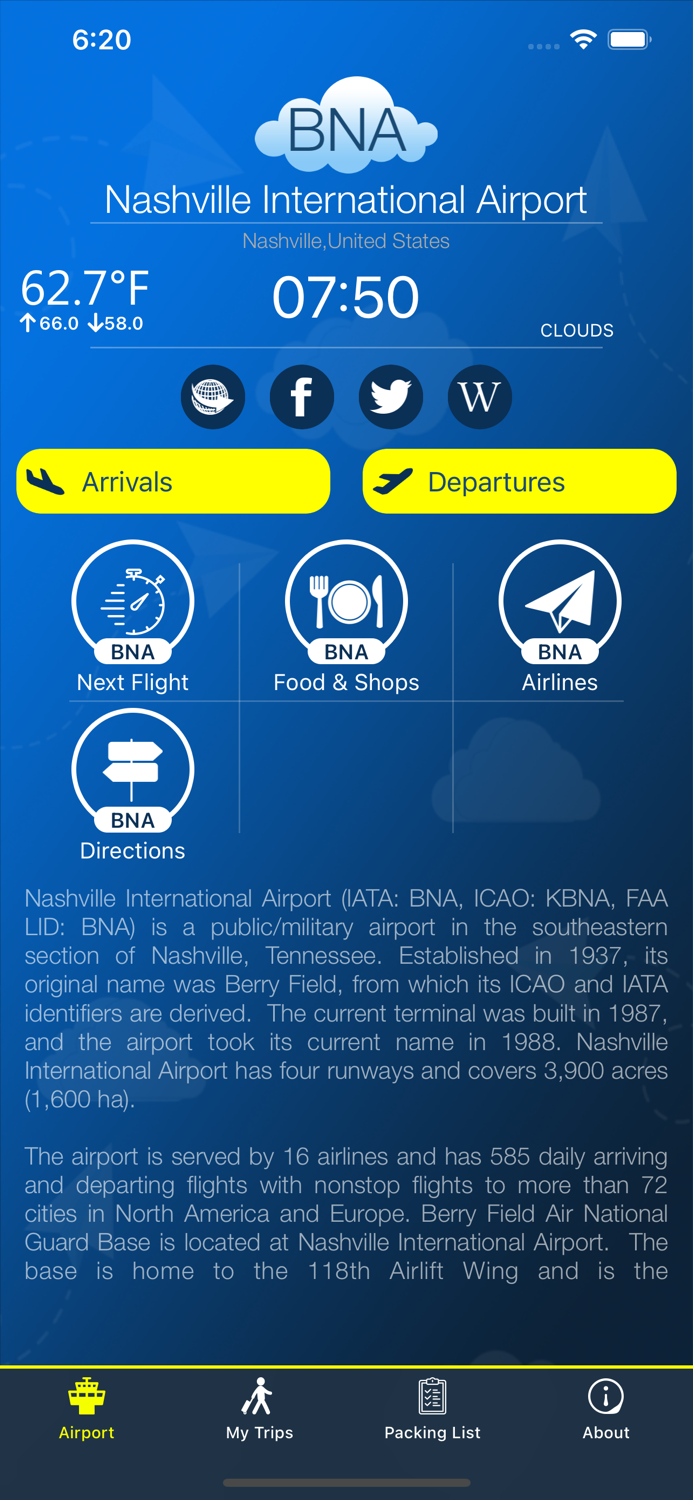 Nashville Airport Info  Radar