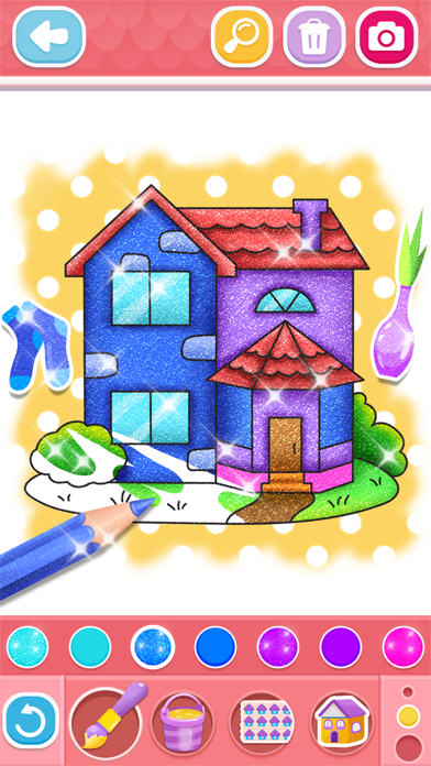 Glitter House coloring Screenshot