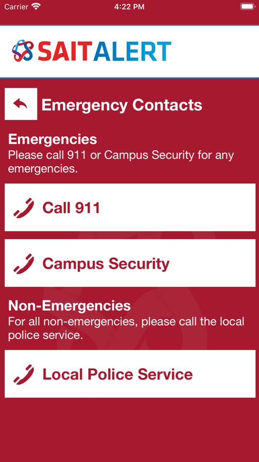 #2. SAIT ALERT (iOS) By: Southern Alberta Institute of Technology