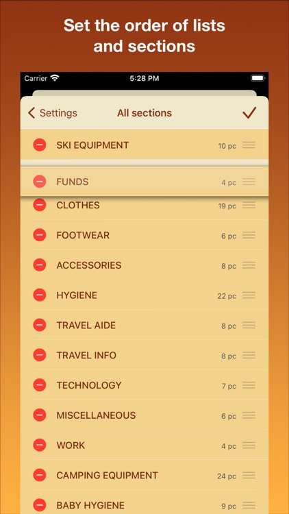 Suitcase things checklist