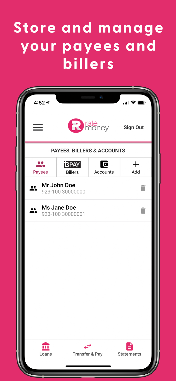 Rate Money Mobile Access