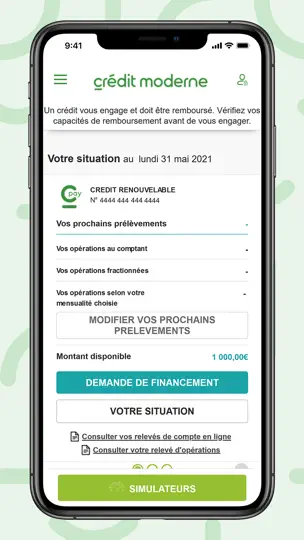 Capture d'écran de Crédit Moderne sur iPhone 3