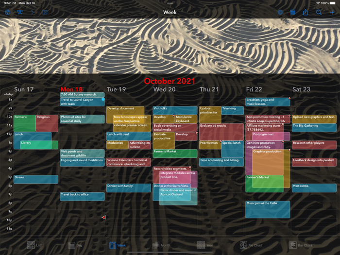 Perspectiva Calendars Charts