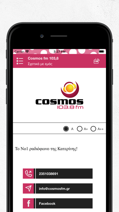 Cosmos fm 1038 Screenshot