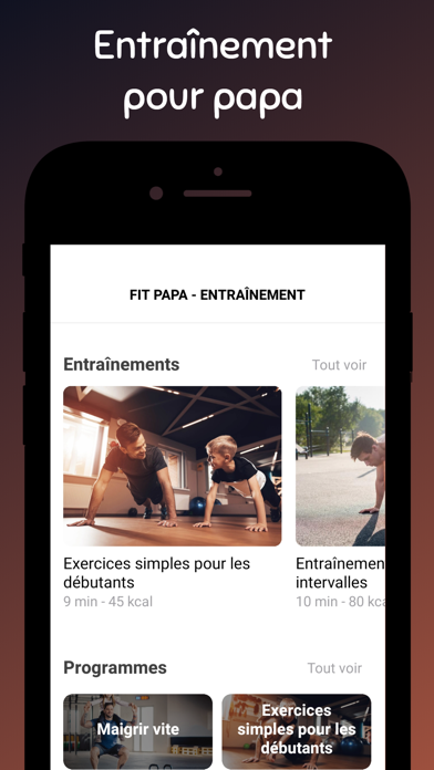 Screenshot #1 pour Fit Papa - Entraînement