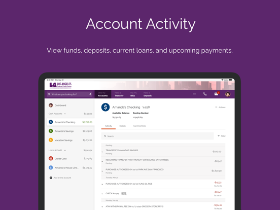 LAFCU iPad screenshot 4 - Finance app