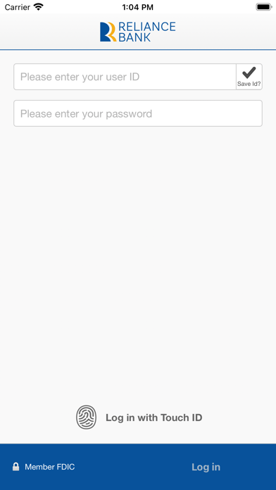 Reliance Bank Business Banking Screenshot