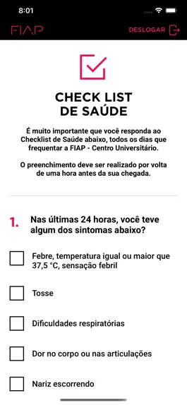 Game screenshot FIAP - Checklist de Saúde apk