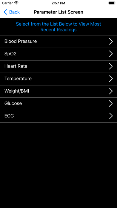 Veterans Health Vitals Screenshot