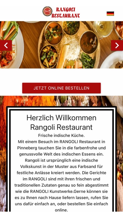 Rangoli Restaurant Pinneberg Screenshot