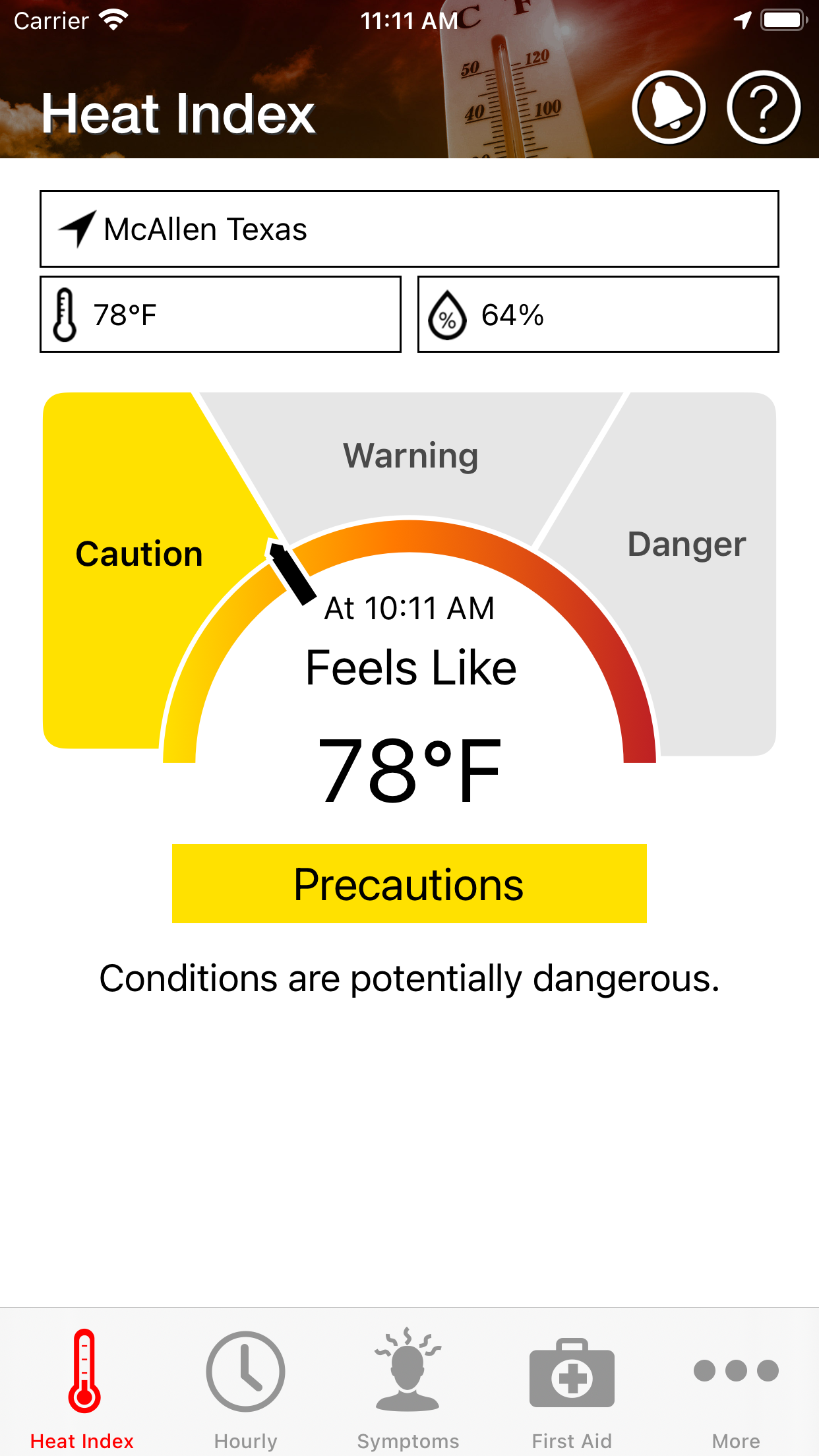 OSHA-NIOSH Heat Safety Tool screenshot 1