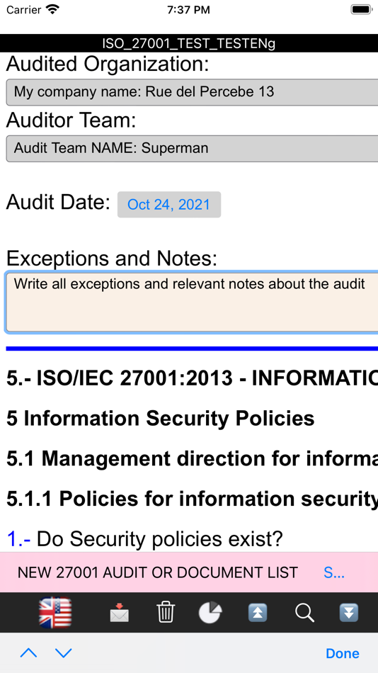 #5. ISO 27001 IT Checklist-Test (iOS) 由: Juan Fullana
