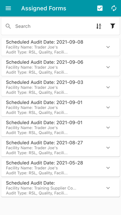 SCC Facility Compliance Screenshot