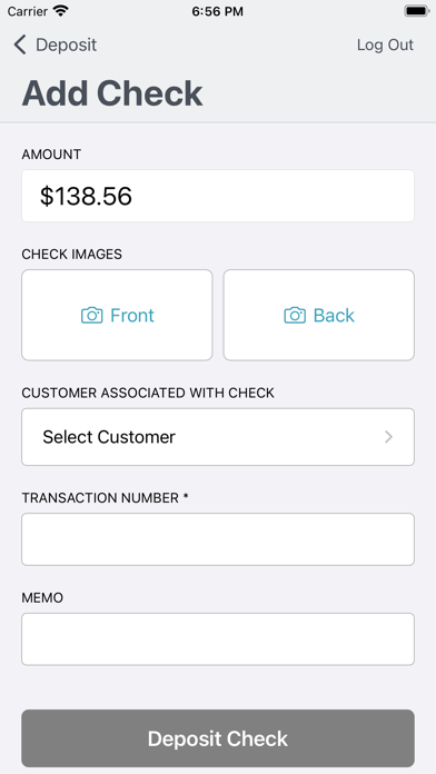 Beacon Mobile Business Deposit Screenshot