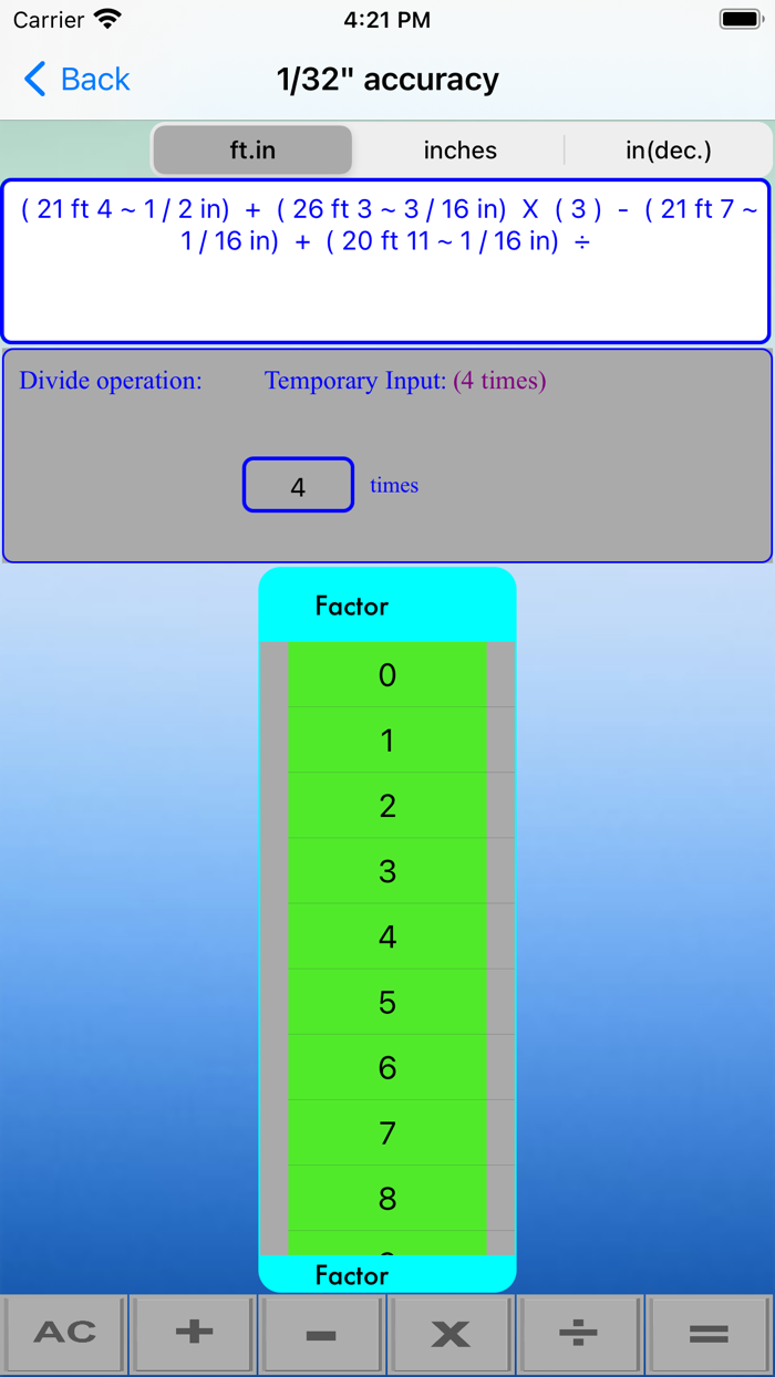 Slider Metric Calculator