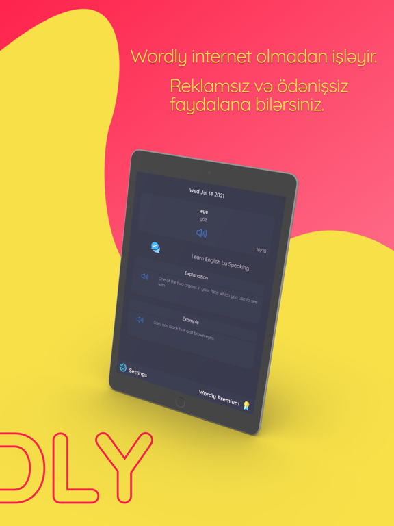 Wordly Learn English Words iPad screenshot 1 - Education app