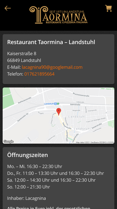 Restaurant Taormina Landstuhl Screenshot