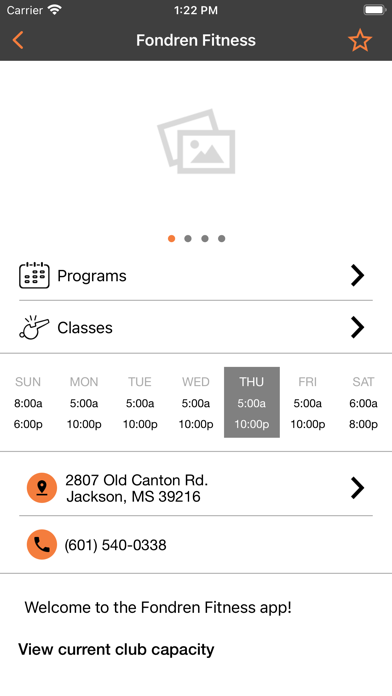 Fondren Fitness Screenshot