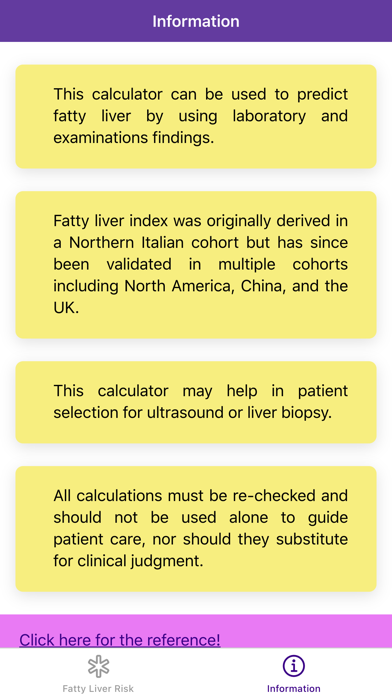 Fatty Liver Risk Calculator Screenshot