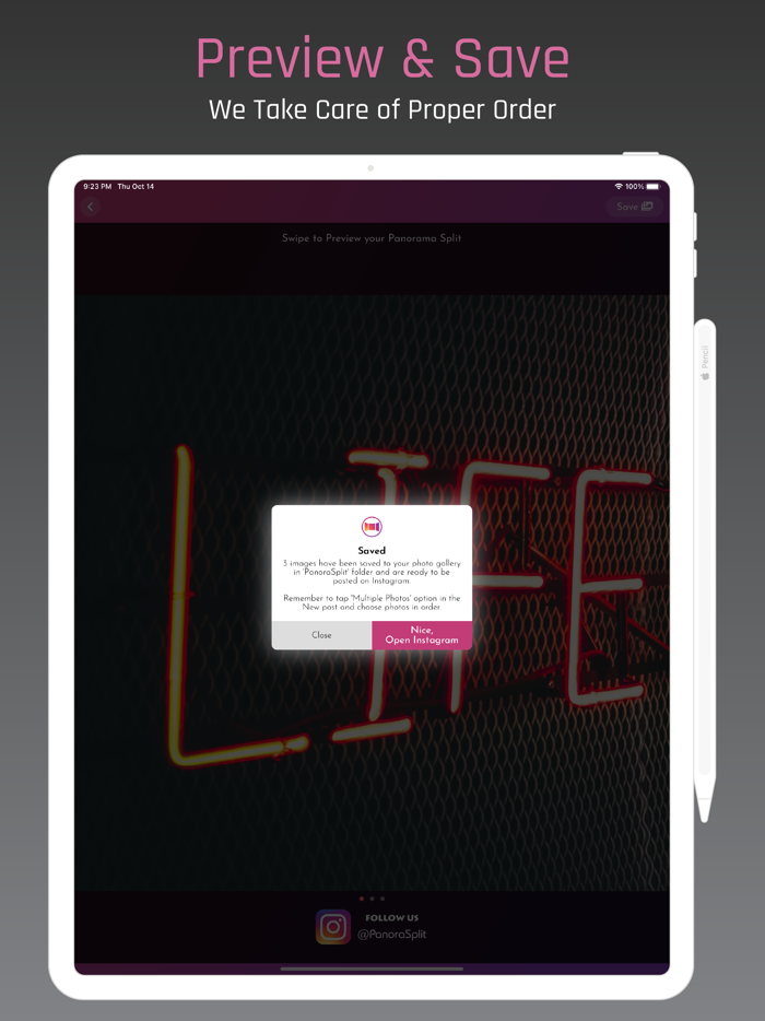 PanoraSplit for Instagram