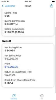 stock calculator, profit calc iphone screenshot 2