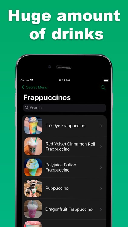 Secret Menu for Starbucks ▹
