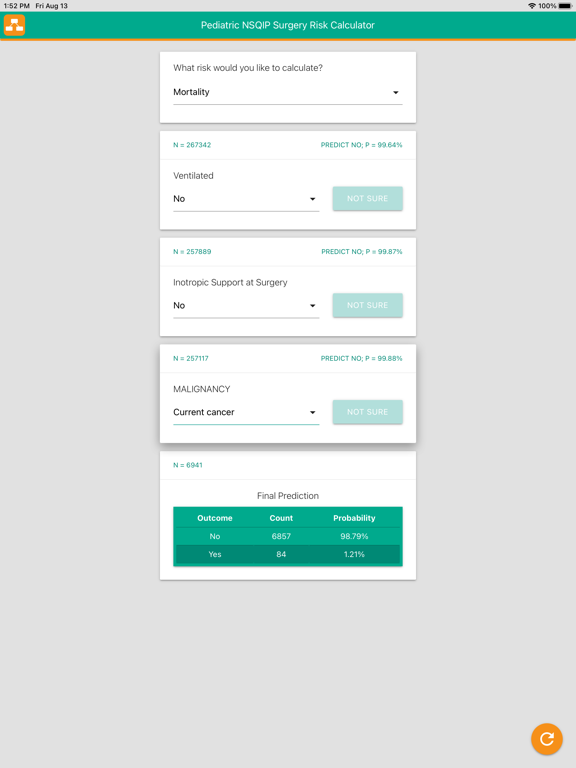 Screenshot #4 pour Pediatric Surgical Risk