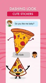 pizza and french fries sticker iphone screenshot 4