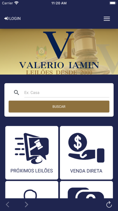 Valerio Iamin Leilões Screenshot