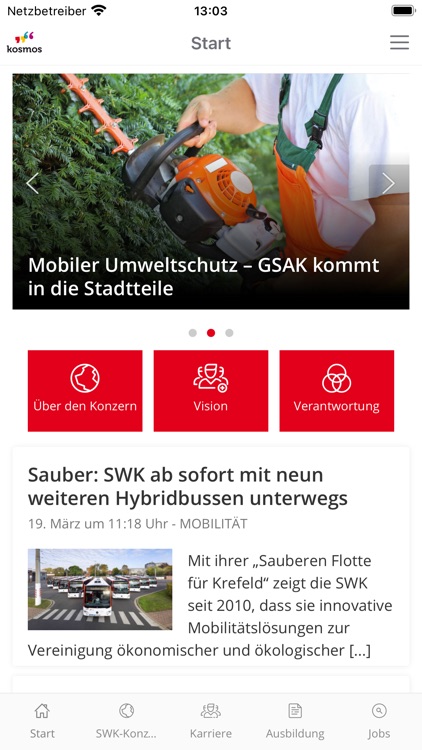 kosmos - App des SWK-Konzerns