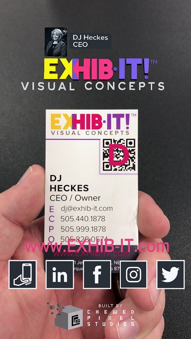 EXHIB-IT! AR Business Card Screenshot