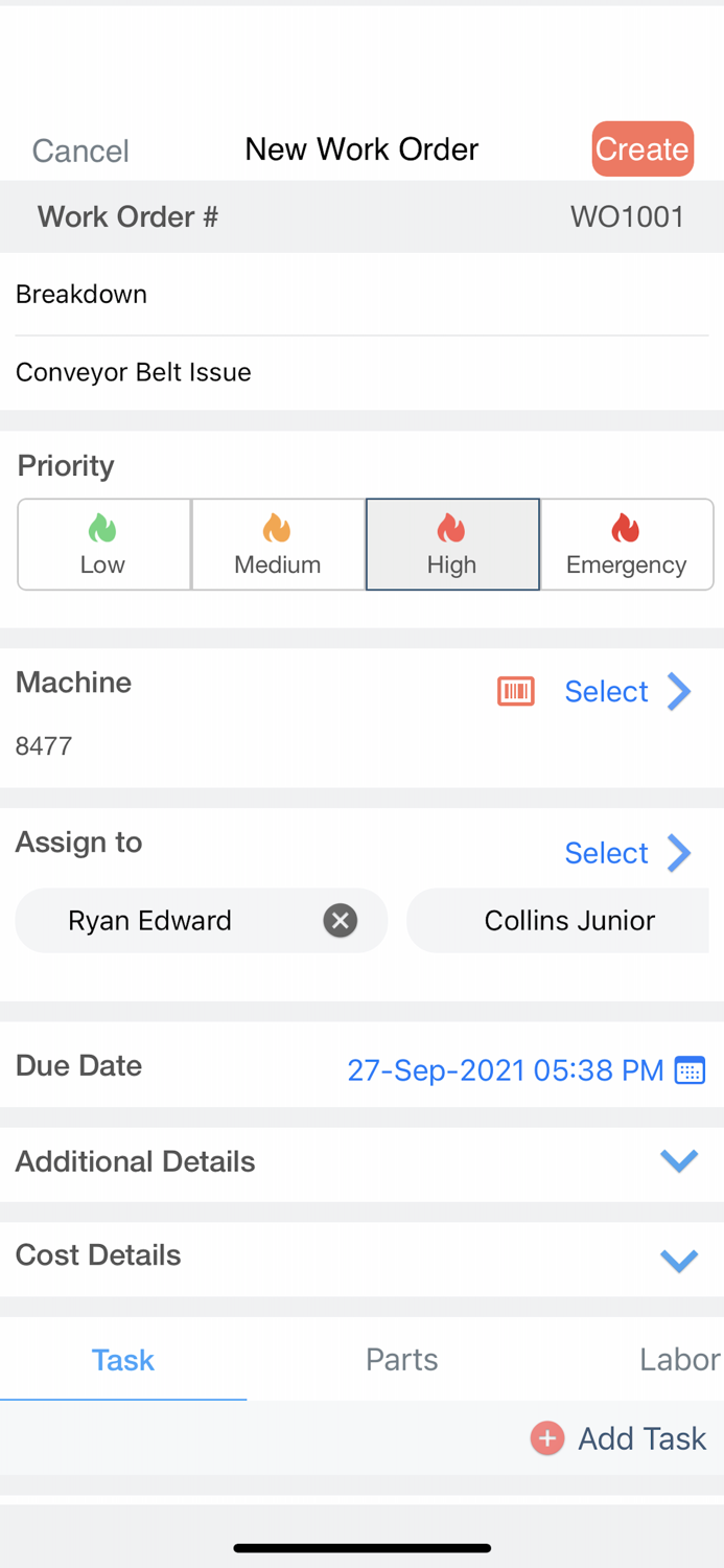 iFactory Plant Maintenance app