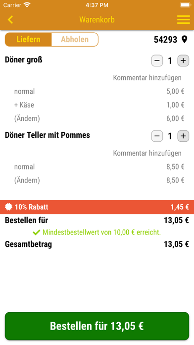 Pizza–Kebabhaus Alt Ehrang Screenshot