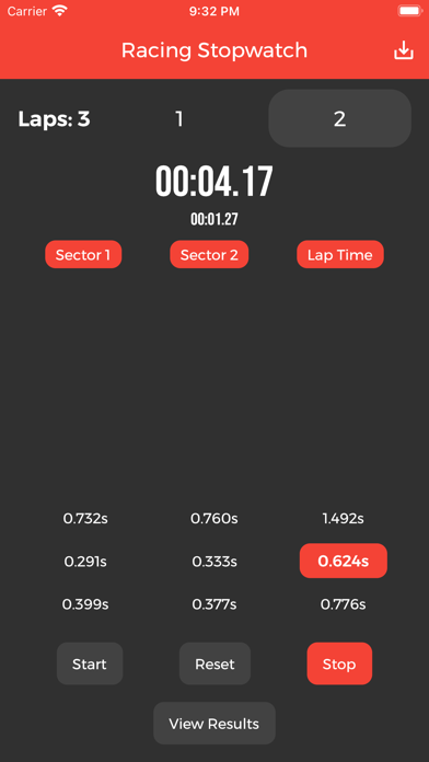 Racing Stopwatch Screenshot