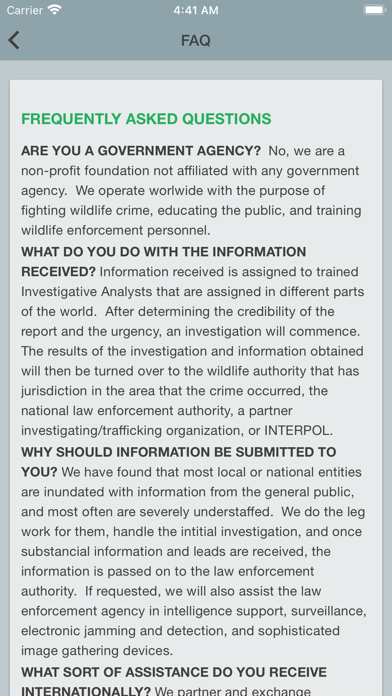 Report Wildlife Crime Screenshot
