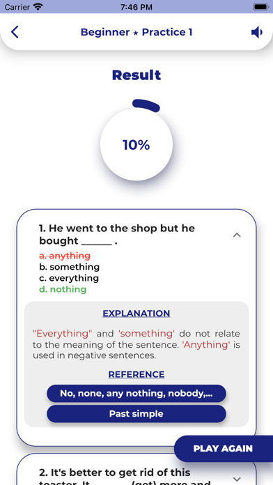 PORO - English Grammar Screenshot