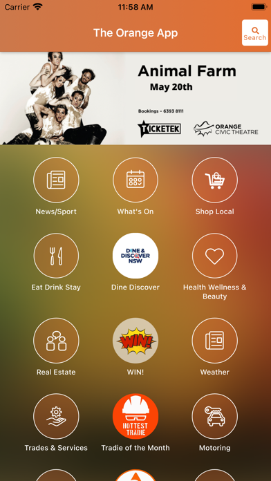The Orange App Screenshot