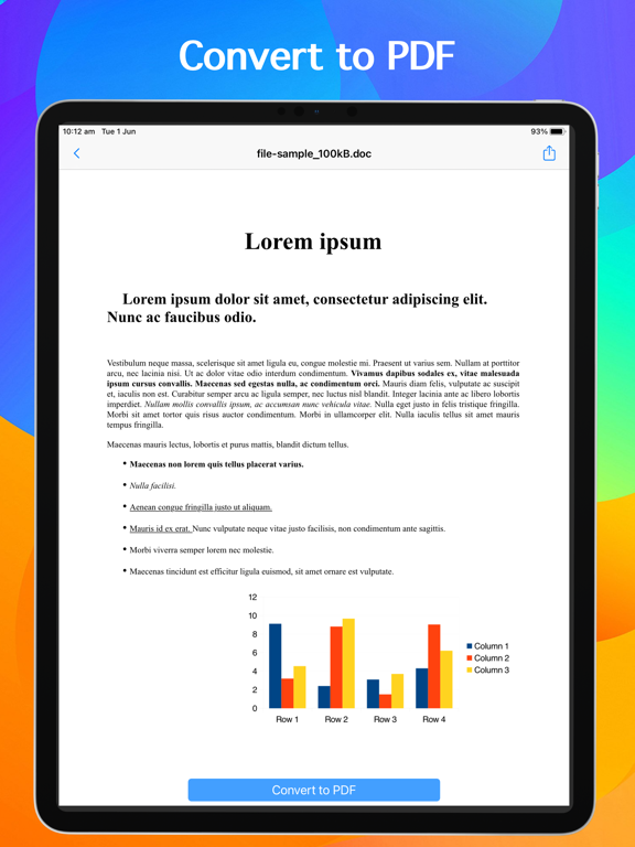 Convert+ PDF Converter iPad screenshot 1 - Productivity app
