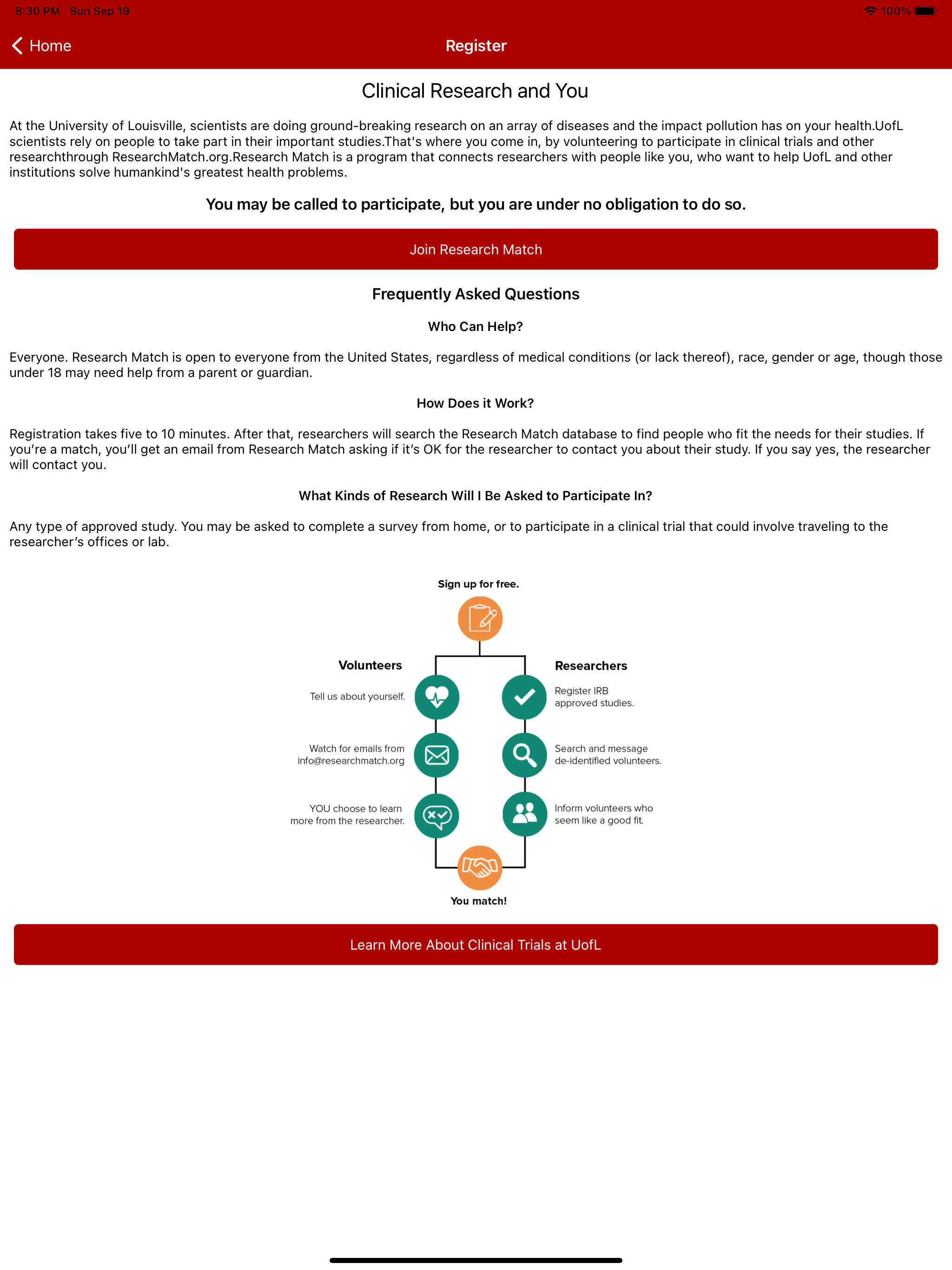 UofL Clinical Trials Mobile screenshot 6