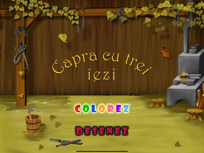 Coloreaza Capra cu Trei Iezi