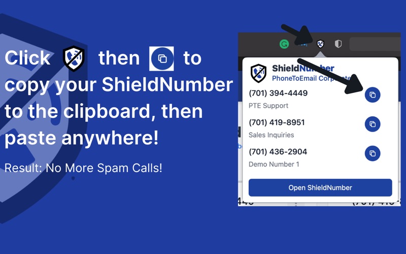 Screenshot #2 pour ShieldNumber for Safari