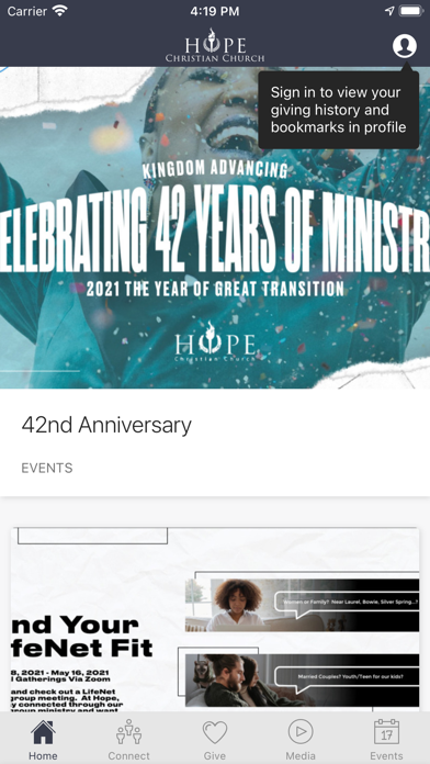 Hope Christian Church MD Screenshot