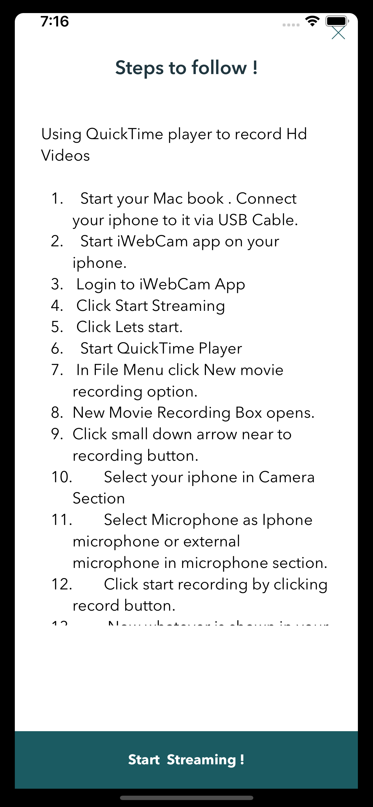 iWebCamPro : Phone to WebCam