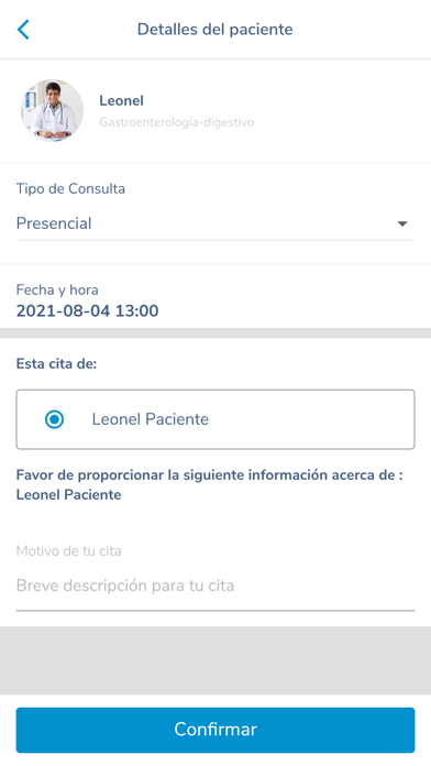 AppDoctors Patient Screenshot
