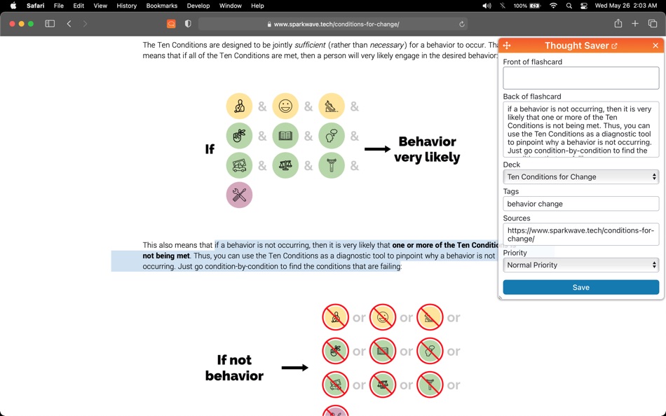 #5. Thought Saver Extension (macOS) بواسطة: SparkWave