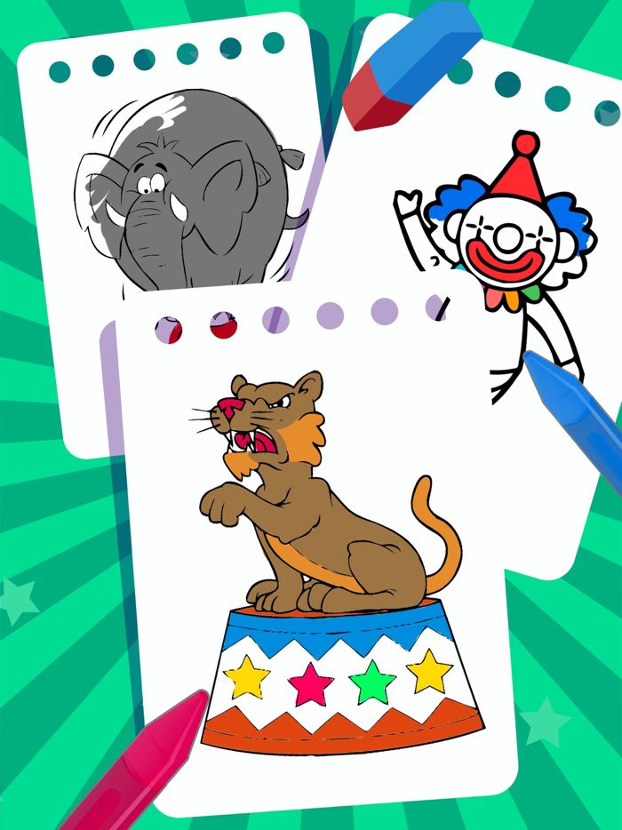 Circus and Clowns - Coloring