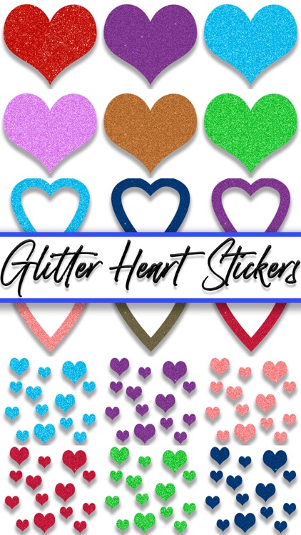 Glitter Heart Stickers
