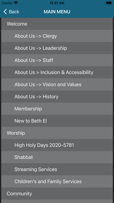 Beth El Hebrew Congregation Screenshot