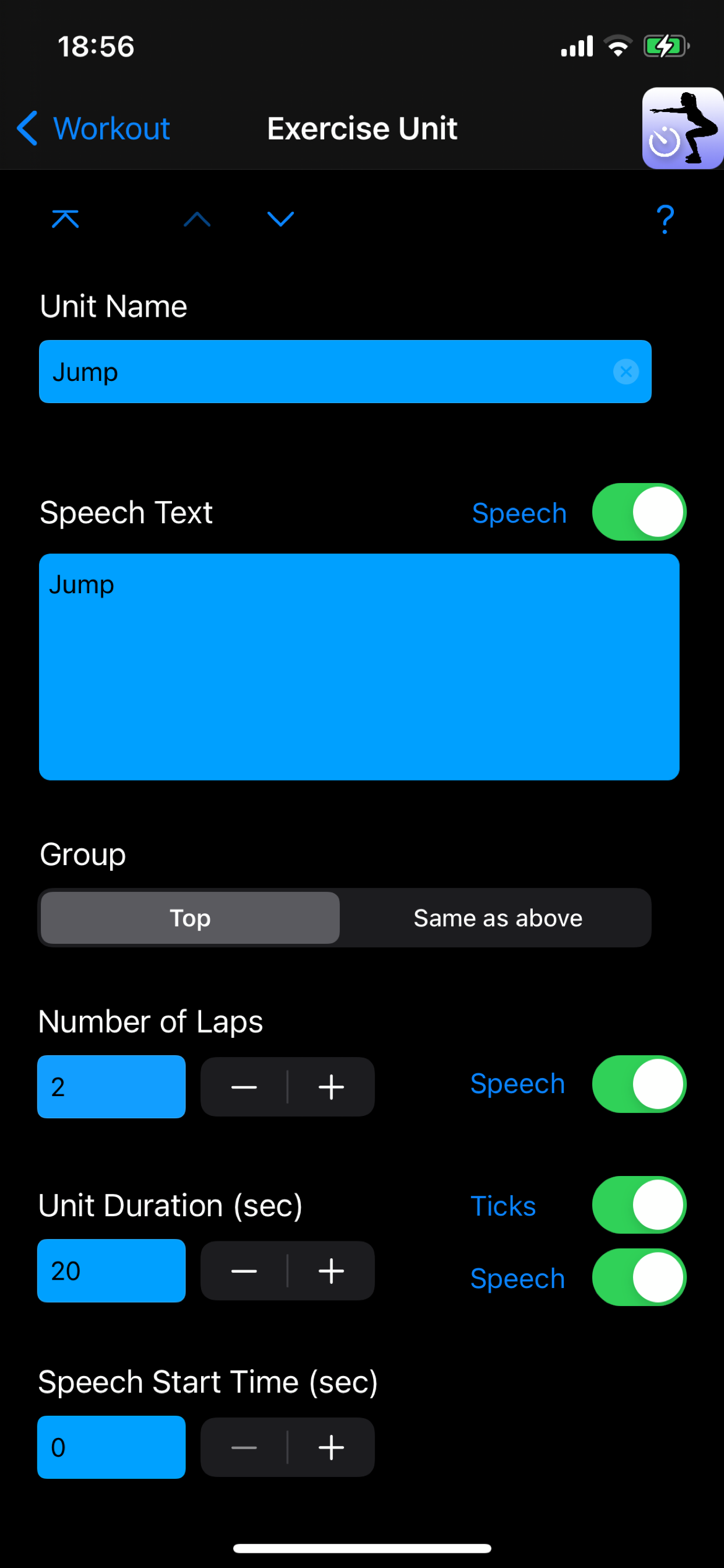 Workout Speech Timer