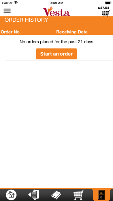 Vesta Foodservice Checkout Screenshot